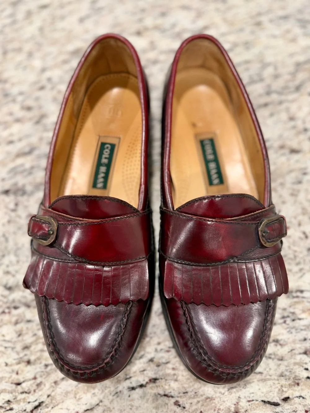 Cole Haan Shoes Men’s Size 10.5 D Burgundy Kiltie Monk Strap Loafers Italy 3516